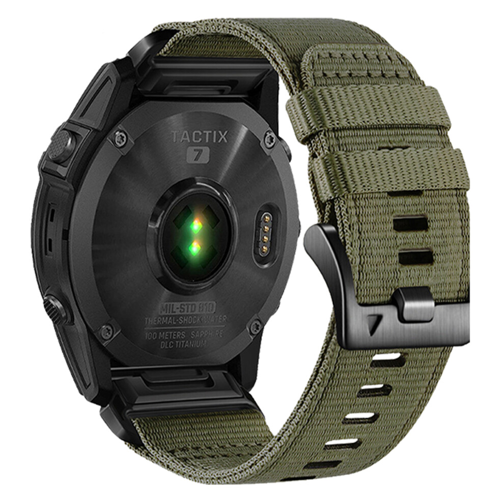 (Olive ) 22Mm Tactical Watch Band For Garmin Tactix 8 47Mm / Fenix 8 47Mm / Fenix E 47Mm Quick Release Nylon Strap Green 6914298223468