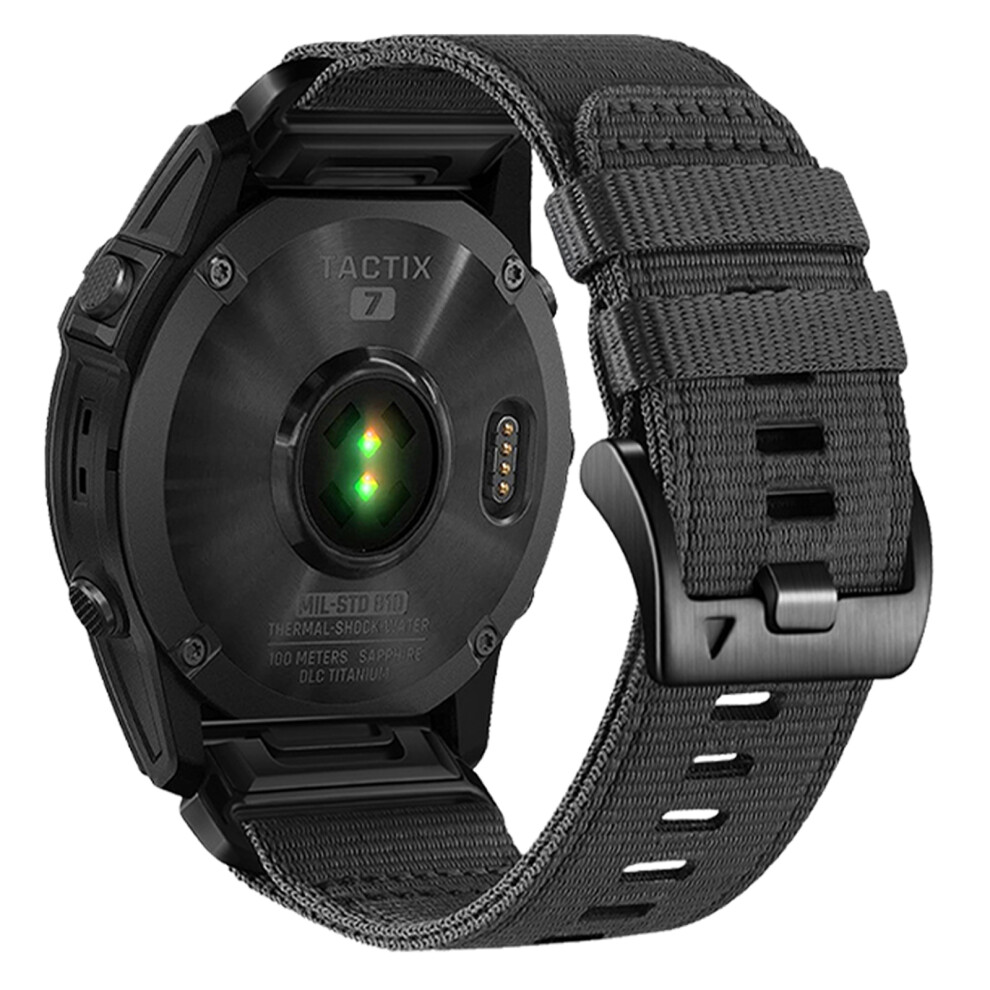 (Dark ) 22Mm Tactical Watch Band For Garmin Tactix 8 47Mm / Fenix 8 47Mm / Fenix E 47Mm Quick Release Nylon Strap Grey 6914292947827
