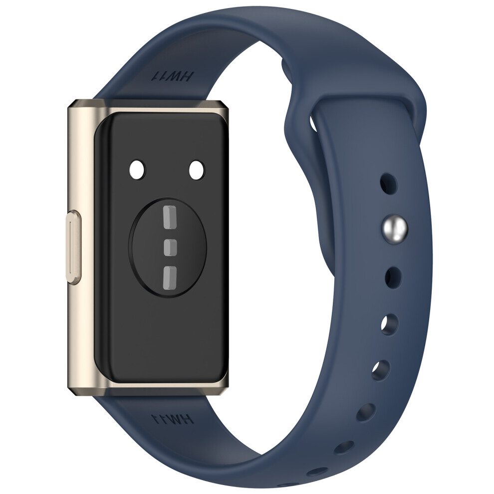 (Midnight ) Silicone Strap For Huawei Band 11 / 11 Pro / 11 Nfc / 11 Pro Nfc Metal Buckle Sport Watch Band Replacement Blue 6914290277391