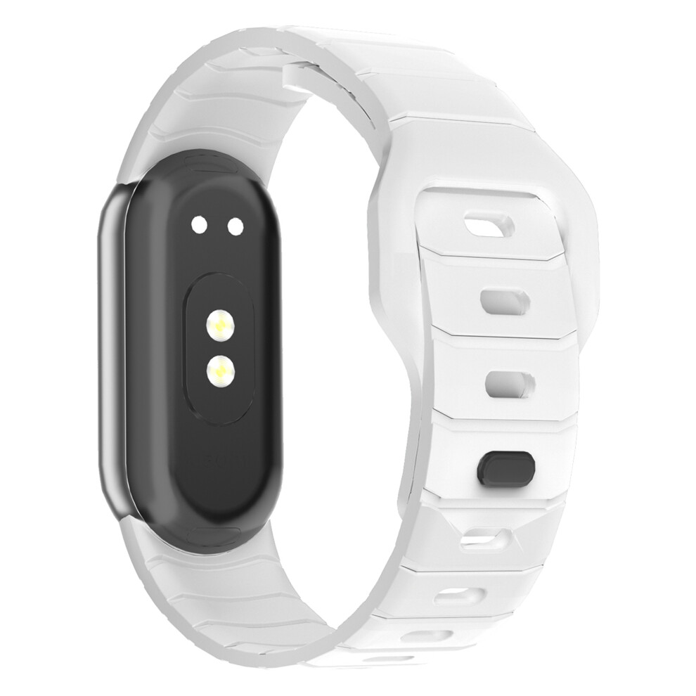 (White) Adjustable Strap For Xiaomi Smart Watch Band 10 / 9 / 8 Armor Reverse T-Buckle Silicone Watch Band White 6914290396399