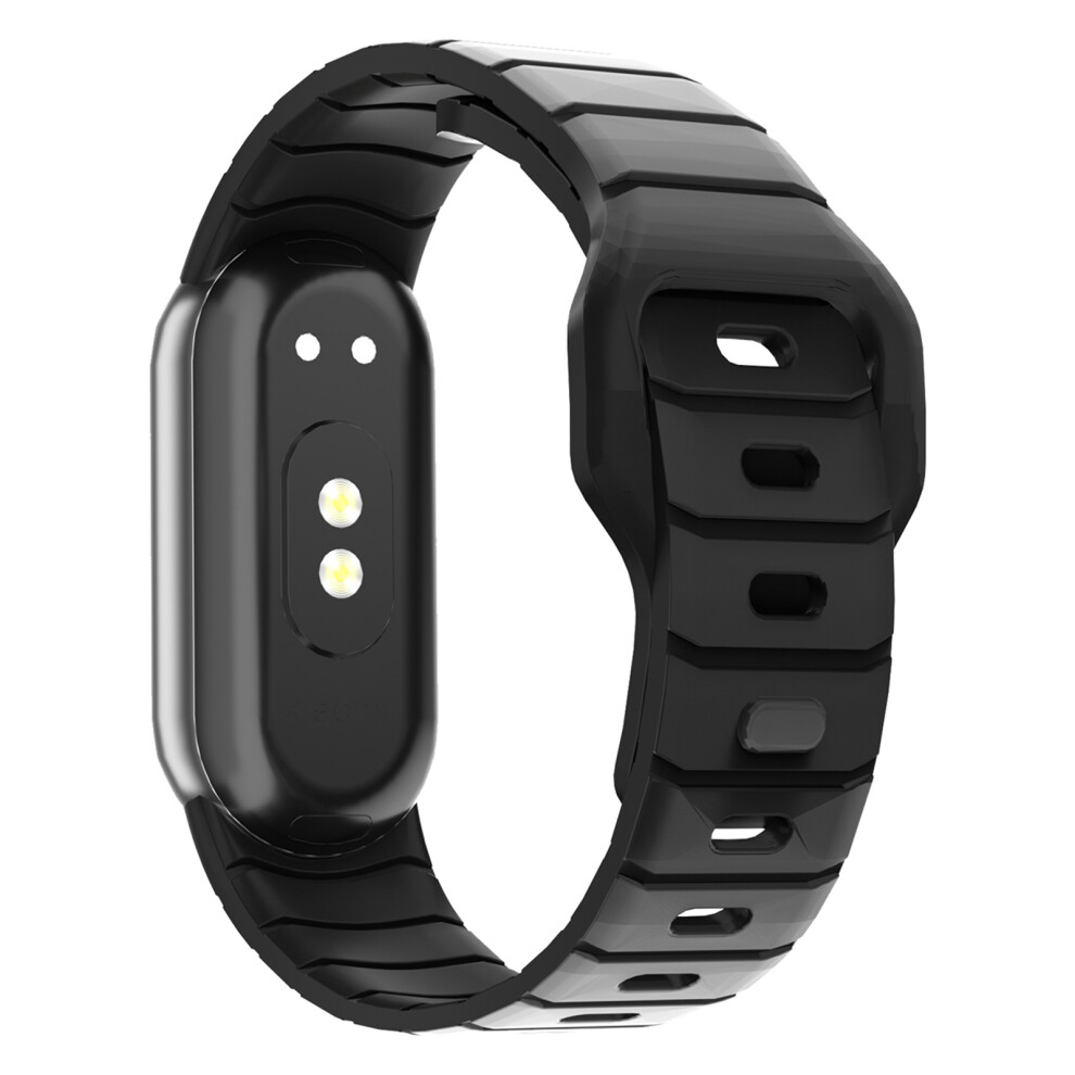 (Black) Adjustable Strap For Xiaomi Smart Watch Band 10 / 9 / 8 Armor Reverse T-Buckle Silicone Watch Band Black 6914290782963