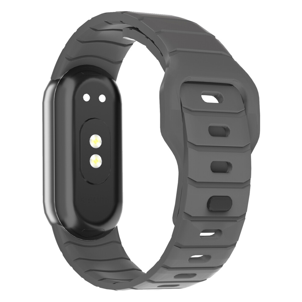 (Grey) Adjustable Strap For Xiaomi Smart Watch Band 10 / 9 / 8 Armor Reverse T-Buckle Silicone Watch Band Grey 6914297412450