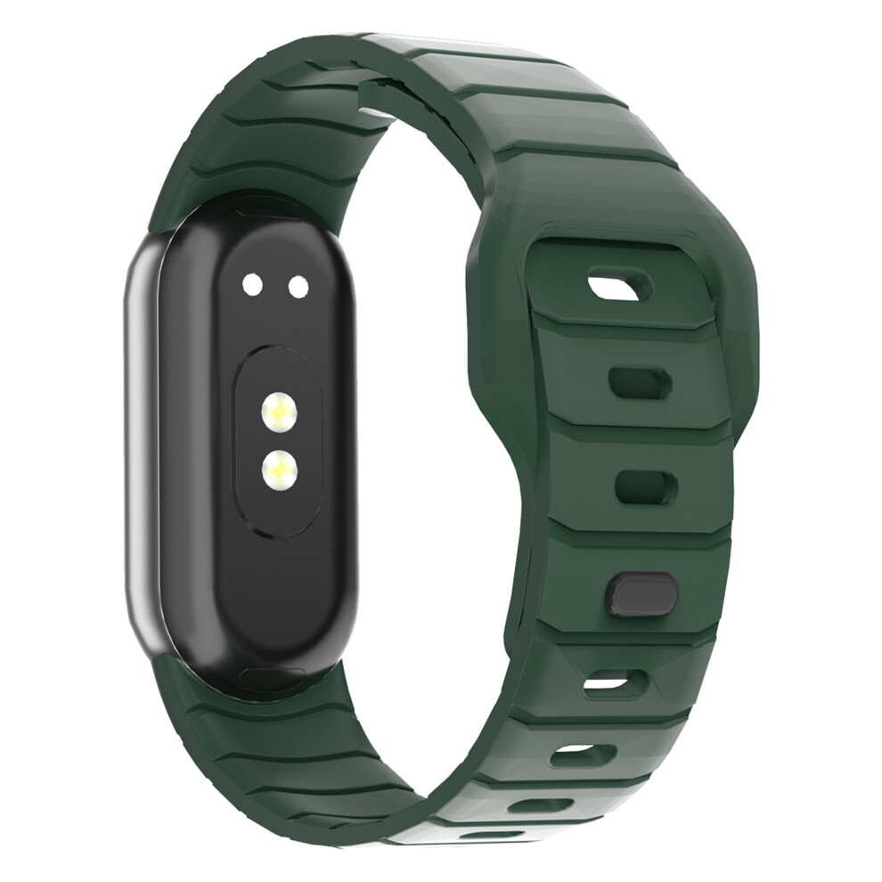(Green) Adjustable Strap For Xiaomi Smart Watch Band 10 / 9 / 8 Armor Reverse T-Buckle Silicone Watch Band Green 6914294676923