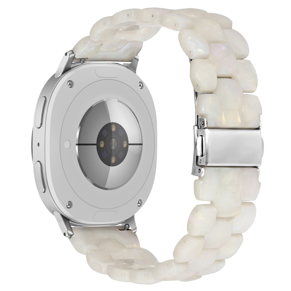 (Fluorescent ) Hexagonal Resin Strap For Samsung Galaxy Watch8 40Mm / 44Mmwatch8 Classic 46Mm Waterproof Watch Band White 6914299997726