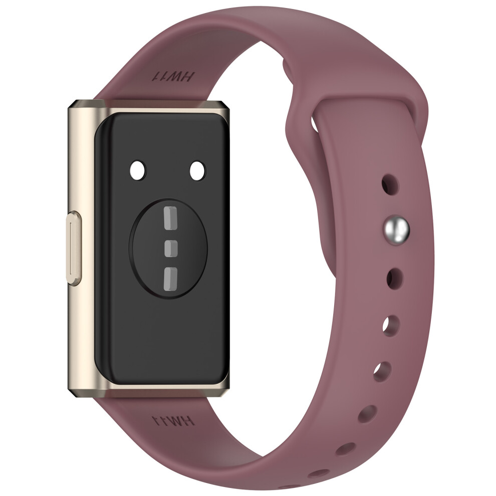 (Smoky ) Silicone Watch Band For Huawei Band 11 / 11 Pro / 11 Nfc / 11 Pro Nfc Reverse Buckle Wrist Strap Purple 6914295023160