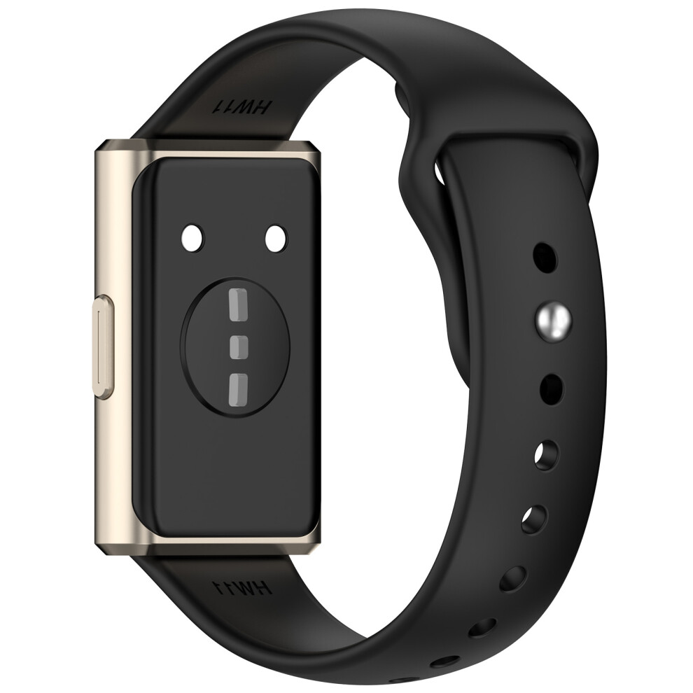 (Black) Silicone Watch Band For Huawei Band 11 / 11 Pro / 11 Nfc / 11 Pro Nfc Reverse Buckle Wrist Strap Black 6914296852301