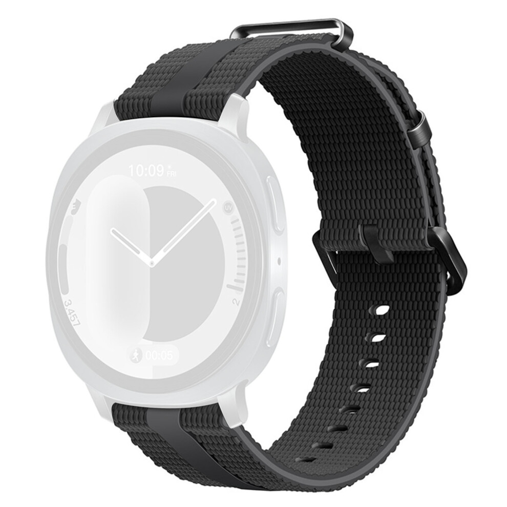 (Black+Dark ) Silicone Band For Samsung Galaxy Watch8 Classic 46Mm / Watch8 44Mm / 40Mm Linear Texture Sport Wristband Grey 6914292499494