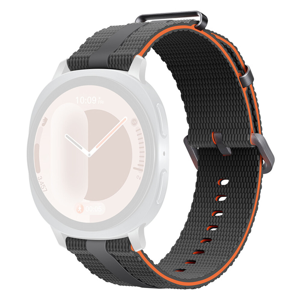 ( +Orange) Silicone Band For Samsung Galaxy Watch8 Classic 46Mm / Watch8 44Mm / 40Mm Linear Texture Sport Wristband Dark/Grey/Orange 6914290872572