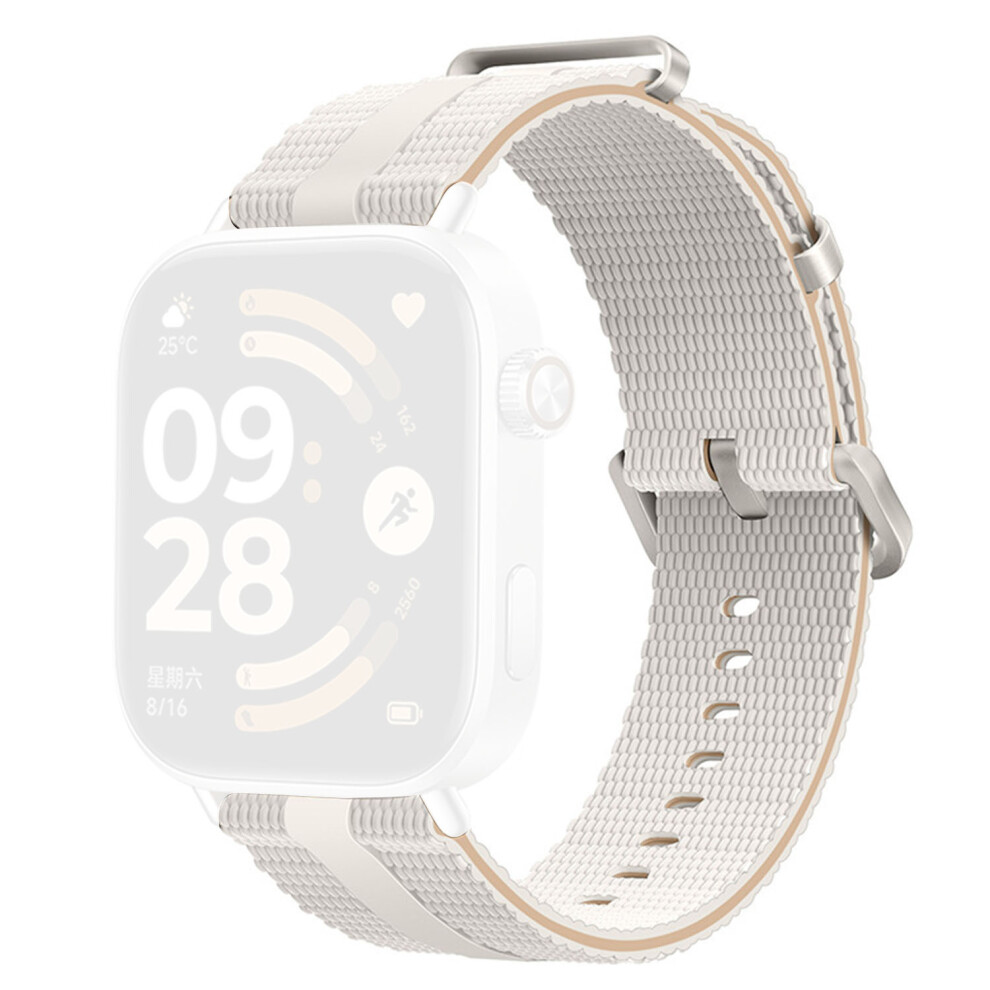 (Starlight+Milk Tea) Silicone Band For Xiaomi Redmi Watch 6 / 5 / 4 / Smart Band 9 Pro / 8 Pro Linear Texture Sport Wristband 6914291778576