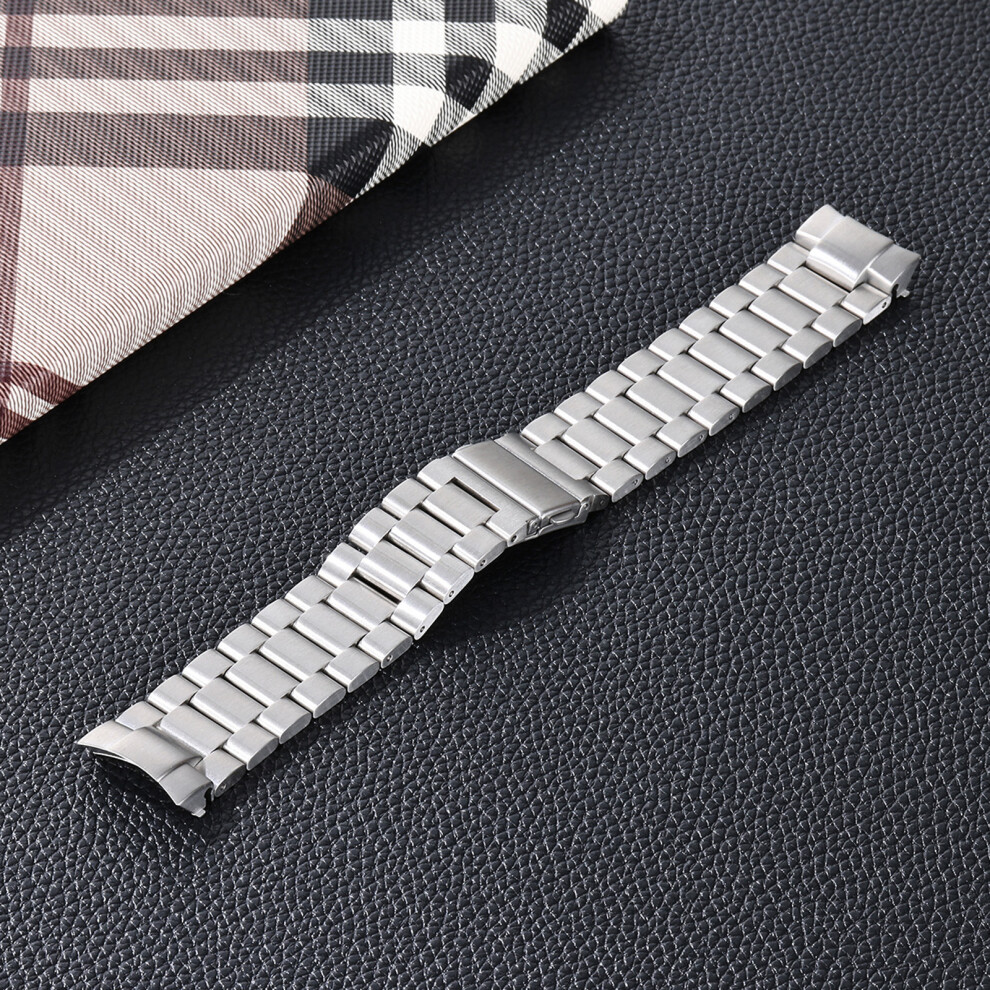 (Silver) For Xiaomi Watch 5 Stainless Steel Strap Metal Band Three-Bead Flat Buckle Replacement Wristband Silver 6914297739885