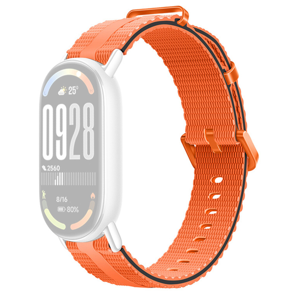 (+Black) Silicone Strap For Xiaomi Smart Band 10 / 9 / 8 Watch Band Linear Texture Sport Wristband Orange/Black 6914296275209