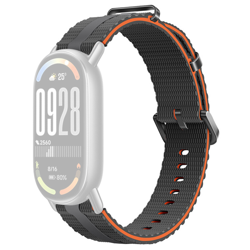 ( +Orange) Silicone Strap For Xiaomi Smart Band 10 / 9 / 8 Watch Band Linear Texture Sport Wristband Dark/Grey/Orange 6914292829888