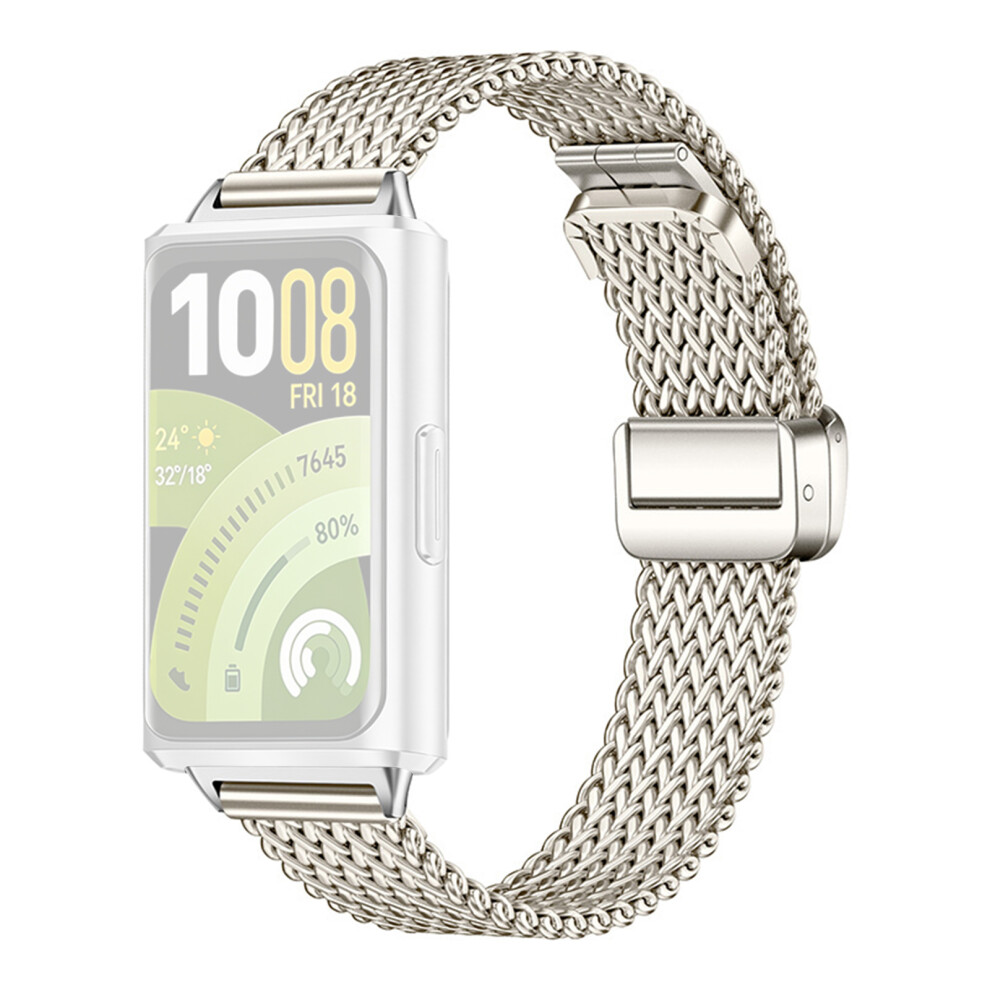 (Starlight) Stainless Steel Strap For Huawei Band 11 Pro Nfc / 11 Nfc / 11 Pro / 11 Herringbone Mesh Watch Band 6914296074048