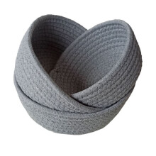 Panier de rangement en corde de coton – Grand, moyen, petit ensemble