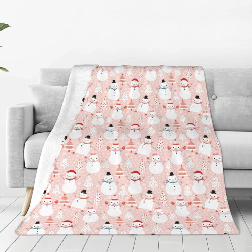 Pink flannel tæppe 60x80 tommer