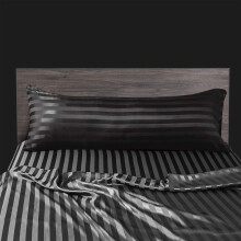 Taie d'oreiller en soie noire 51 x 137 cm
