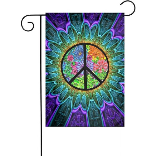 Drapeau de jardin de la paix 12 x 18 pouces, double face