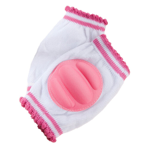 Joelheiras infantis antiderrapantes e respiráveis rosa