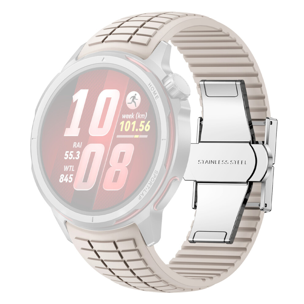 (Starlight) For Huawei Watch Gt Runner 2 Textured Silicone Band With Folding Buckle Replacement Wristband 6914299820994
