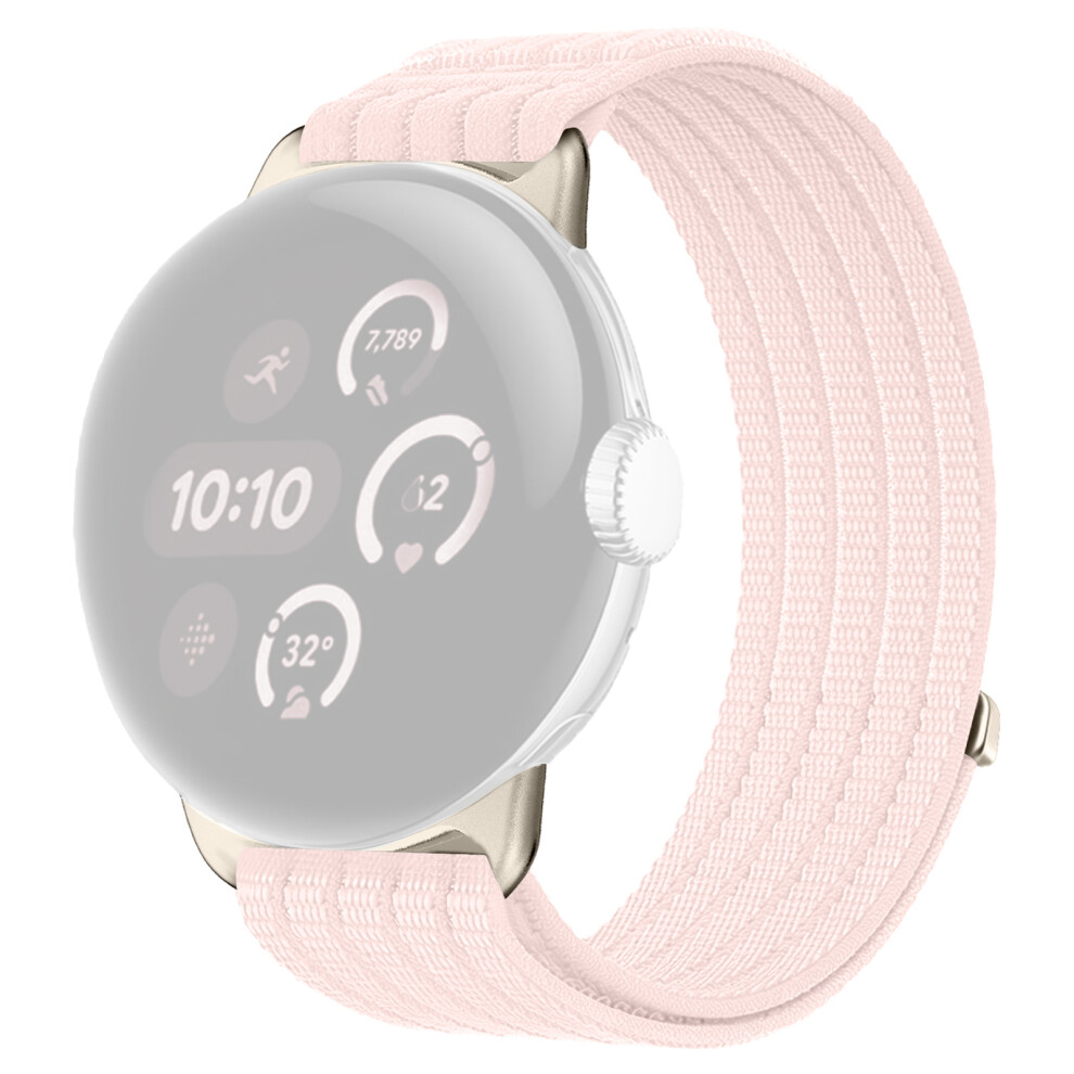 (Pink) For Google Pixel Watch 4 45Mm / Watch 3 45Mm Nylon Breathable Woven Band Replacement Wristband Pink 6914296445299