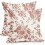 Fodere per cuscini con stampa floreale blu, 45x45 cm, in cotone e lino, set da 2 1