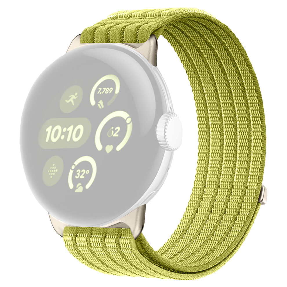 (Light ) For Google Pixel Watch 4 45Mm / Watch 3 45Mm Nylon Breathable Woven Band Replacement Wristband Green 6914293672940
