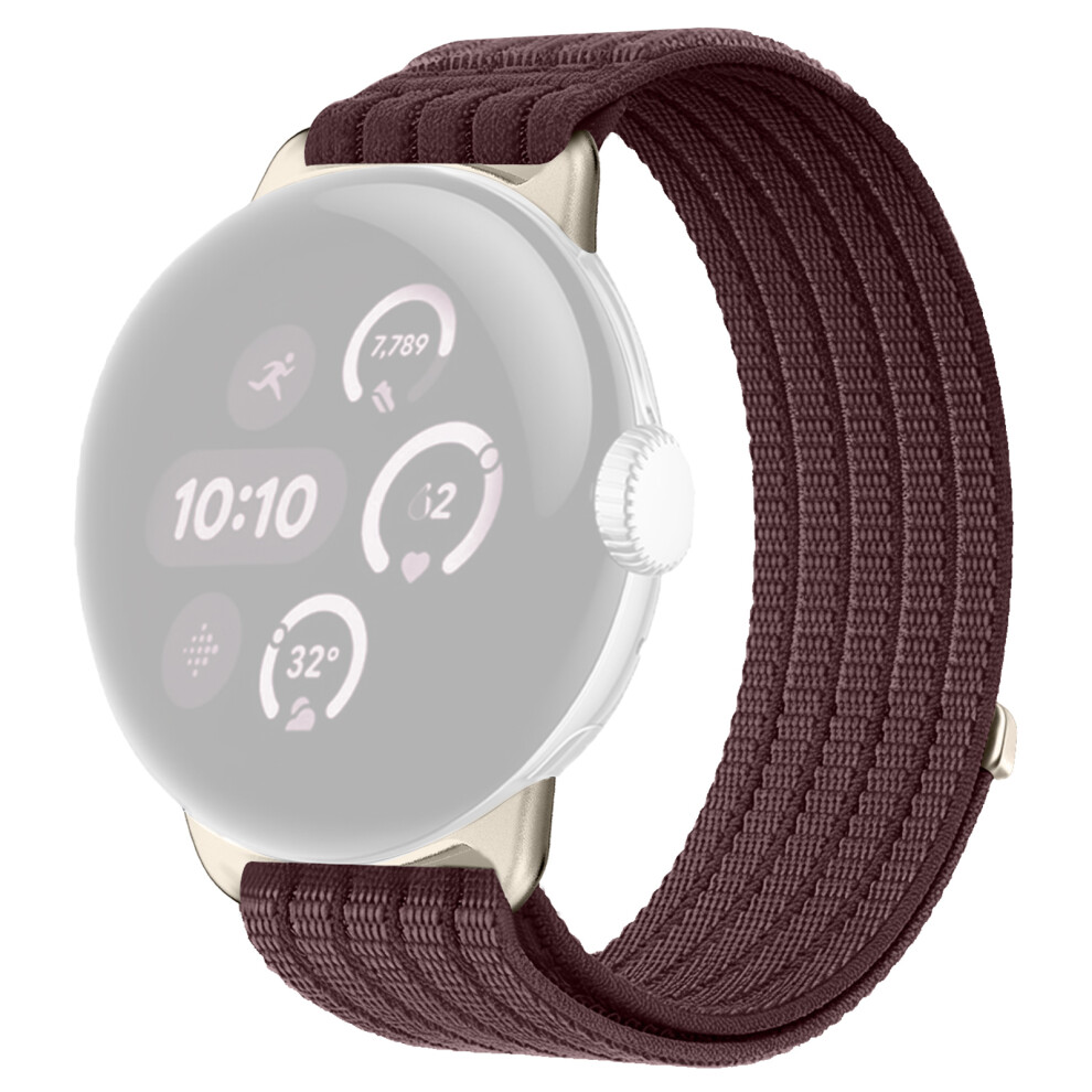 (Plum Color) For Google Pixel Watch 4 45Mm / Watch 3 45Mm Nylon Breathable Woven Band Replacement Wristband 6914295754927