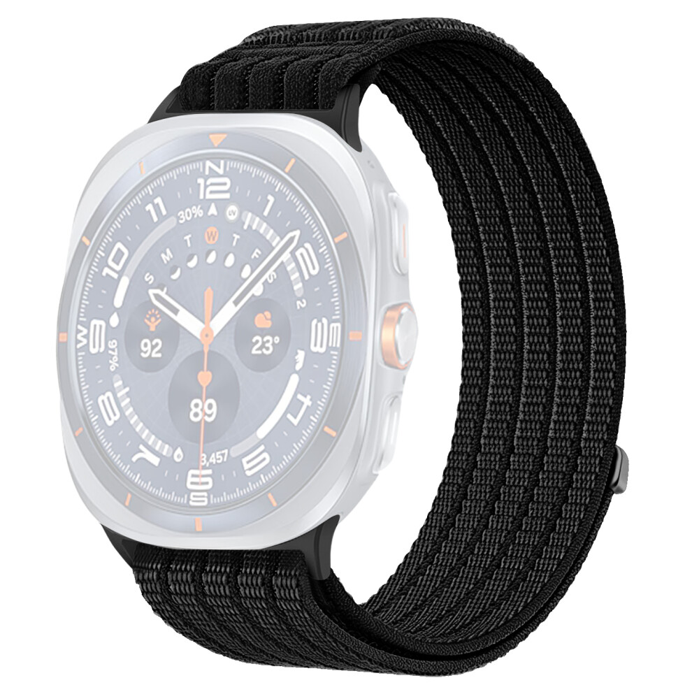 (Black) For Samsung Galaxy Watch Ultra (2025) 47Mm / Watch Ultra 47Mm Nylon Breathable Woven Band Replacement Wristband Black 6914299879121