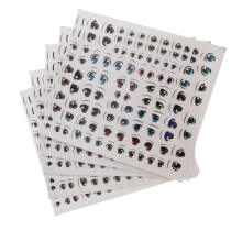 Autocollants à l'eau Yeux de dessin animé pour poupées DIY, 5 pièces