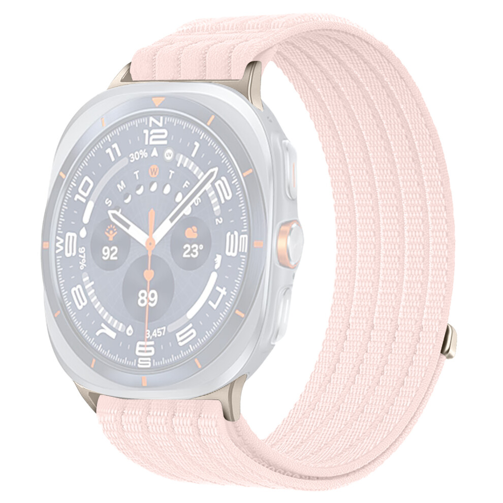 (Pink) For Samsung Galaxy Watch Ultra (2025) 47Mm / Watch Ultra 47Mm Nylon Breathable Woven Band Replacement Wristband Pink 6914298492444