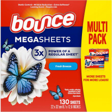Mega Dryer Sheets Fresh Breeze 130 Count