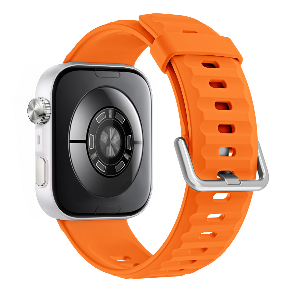(Orange) Silicone Strap For Huawei Watch Fit 5 Pro / Fit 5 / Fit 4 Pro / Fit 4 / Fit 3 Wave Texture Sports Replacement Wristband Orange