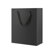 Sorte papirgaveposer 7x4x9 tommer med håndtag (12 stk.)