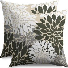 Olivgrüne Kissenbezüge 45 x 45 cm, 2 Stück, Baumwoll-Leinen