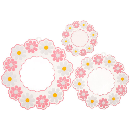Lot de 3 dessous de plat en silicone rose
