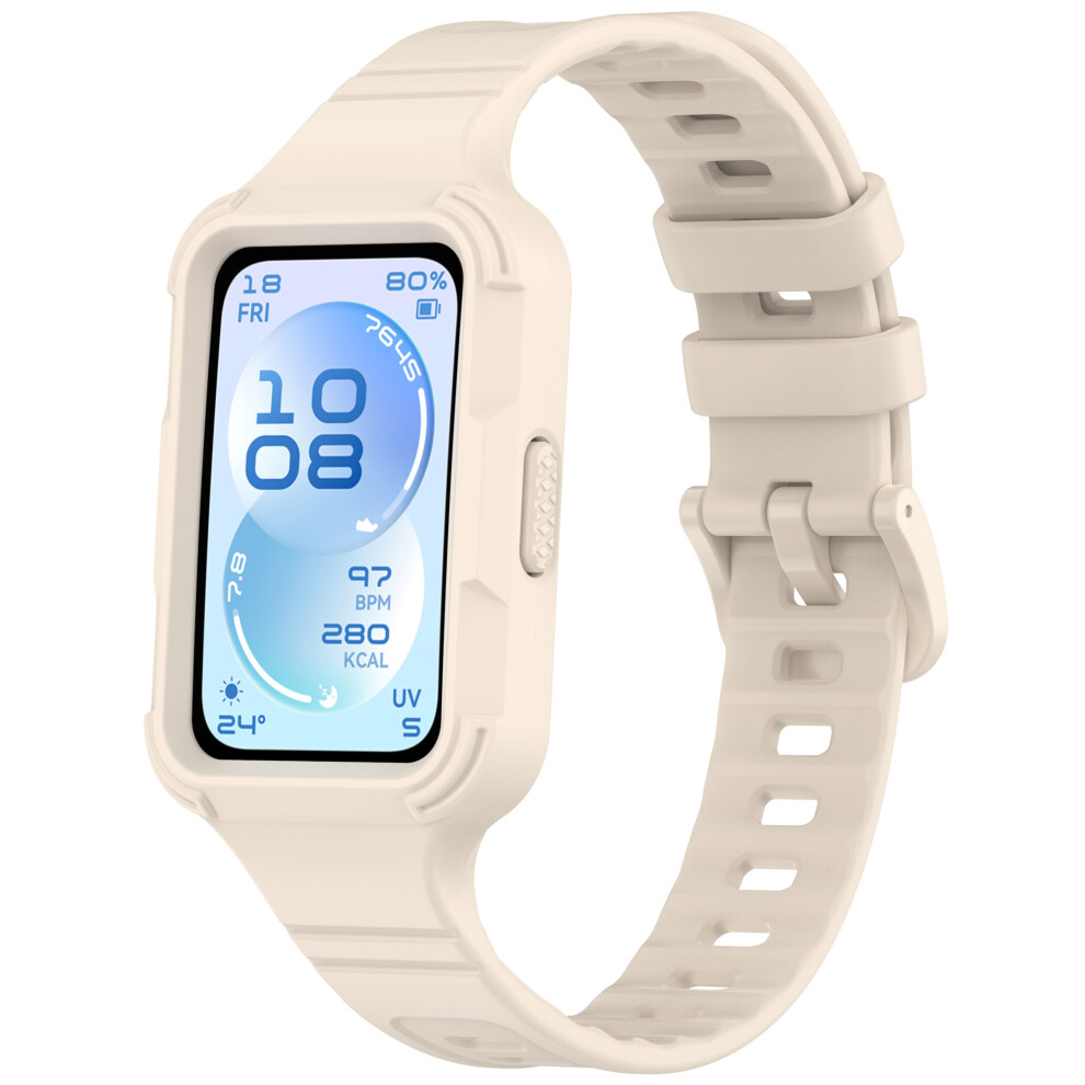 (Starlight) For Huawei Band 11 / Band 11 Nfc Silicone Strap With Integrated Protective Case Adjustable Wristband 6914291005320