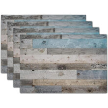 Sets de table en lin imitation bois, lot de 4, 30 x 45 cm