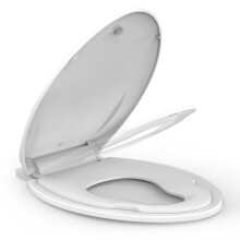 Abattant de toilettes allongé TROPOW avec siège enfant intégré,