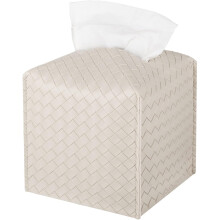 Étui carré pour boîte à mouchoirs en similicuir – 12,7 x 12,7 x 12,7 cm