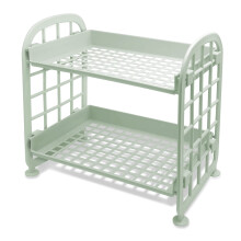 Étagère de rangement en plastique à 2 niveaux pour salle de bain
