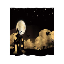 Halloween-trykket dusjforheng i polyester 180x150 cm