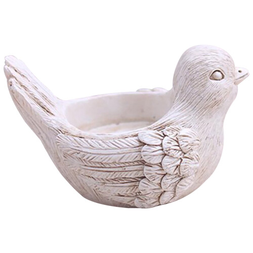 Fågelljusstake – Retro värmeljusställ i harts, vit
