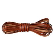 Flat Real Leather Cord 5mm Light Brown 5m