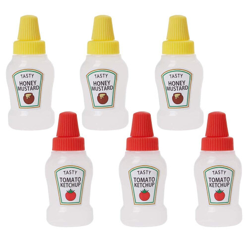Mini Ketchup Dispenser Set Leakproof 6 pcs