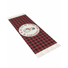Christmas runner rug red black buffalo check 2x5 ft