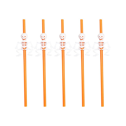 Skull Straws Reusable 11 Inch 5 Pack