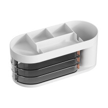 Transparent Rotary Desktop Storage Box 3-Layer