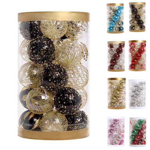 Staron black Christmas ornaments 60mm 25 pcs