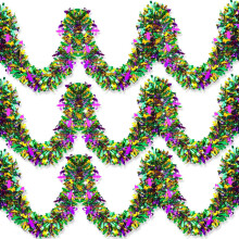 Doingart Mardi Gras garland green gold purple 3 pcs