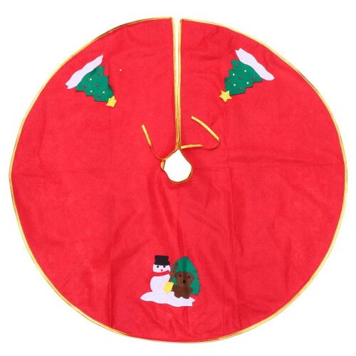 Julgransförkläde med gyllene kant, snögubbe, 1 st